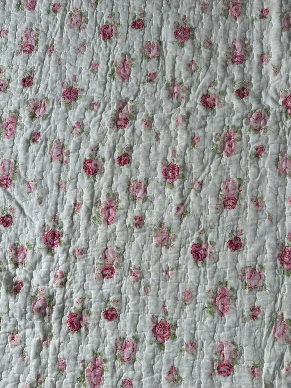 Shabby Chic Floral King Quilt 100% Cotton 1 Pillow Sham
